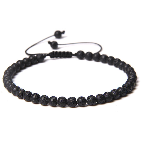 Bracciale da donna regolabile con perline in roccia lavica