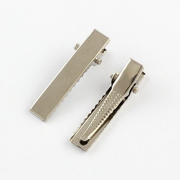 

PandaHall Iron Hair Accessories Findings, Alligator Hair Clip Findings, Platinum, 32x6mm Iron