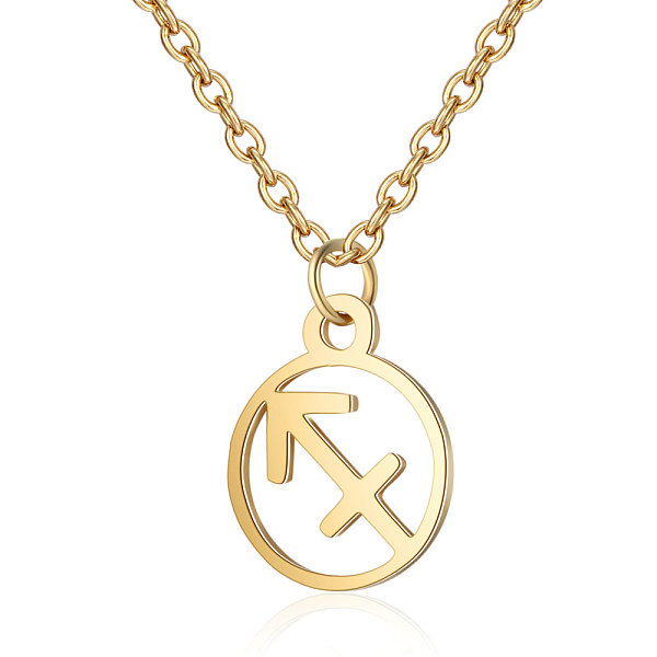 

PandaHall 201 Stainless Steel Pendants Necklaces, Flat Round with Constellations, Sagittarius, 16.3 inch(40cm)x1mm 201 Stainless Steel...