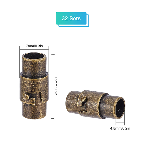 Sunnyclue 32 Sets Magnetische Rohrverschlüsse Aus Messing