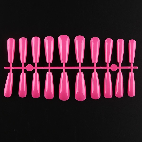 

PandaHall Solid Color Plastic Seamless Toe False Nail, Practice Manicure Nail Art Tool, Deep Pink, 26~32x6~13mm, 20pcs/set. Plastic None