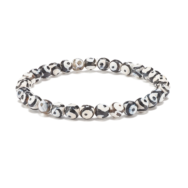 

PandaHall Natural Agate Beaded Stretch Bracelets, Dyed & Heated, Faceted, Round, Black, 1/4 inch(0.6cm), Inner Diameter: 2-1/8 inch(5.3cm)...
