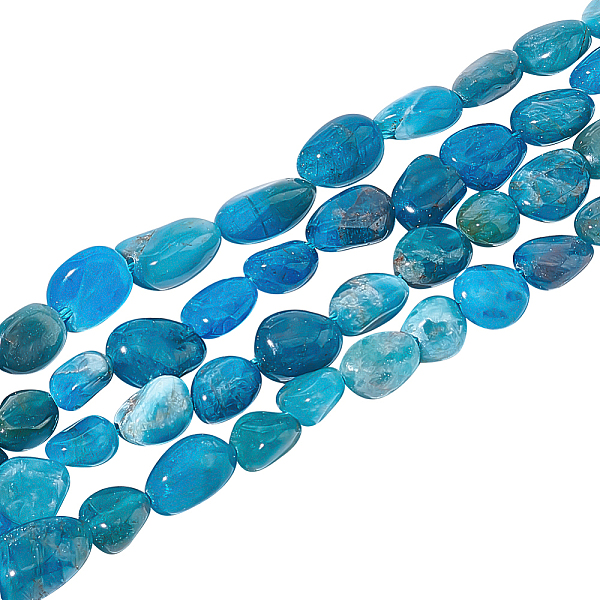 

PandaHall 2 Strands Natural Apatite Beads Strands, Oval, 5~15x4~10x2~6mm, Hole: 1mm, about 40~60pcs/strand, 15.7''(39.88cm) Apatite Oval