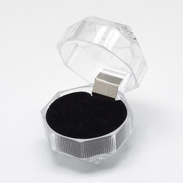 

PandaHall Transparent Plastic Ring Boxes, Jewelry Box, Black, 3.8x3.8x3.8cm Plastic Others Black