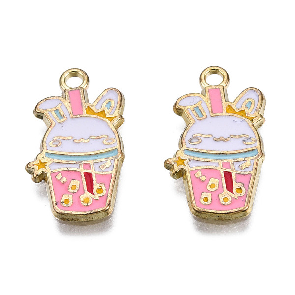 

PandaHall Alloy Enamel Pendants, Cadmium Free & Lead Free, Light Gold, Rabbit Cup Charm, Pearl Pink, 22x12x1.5mm, Hole: 1.8mm Alloy+Enamel...
