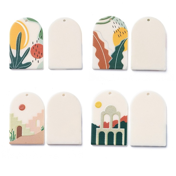 

PandaHall Acrylic Pendants, 3D Printed, Oval with Leaf Pattern, Mixed Color, 39~40x25~25.5x2~2.5mm, Hole: 1.8mm Acrylic Oval Multicolor