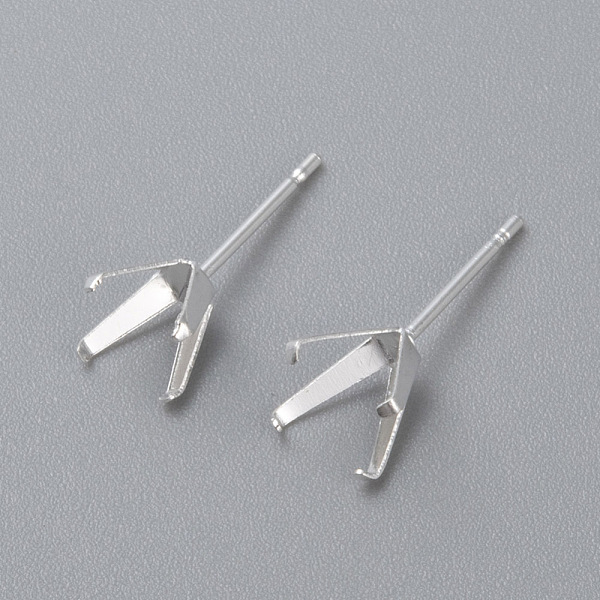 

PandaHall 304 Stainless Steel Prong Earring Settings, Stud Earring Findings, Silver, Tray: 6.5x6.5mm, Pin: 0.8mm 304 Stainless Steel Others