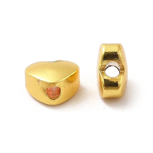 

PandaHall Rack Plating Brass Beads, Long-Lasting Plated, Heart, Matte Gold Color, 5x6x3.5mm, Hole: 1.5mm. Brass Heart