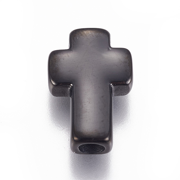 

PandaHall Ion Plating(IP) 304 Stainless Steel Beads, Cross, Gunmetal, 14x10x4mm, Hole: 2.5mm 304 Stainless Steel Cross