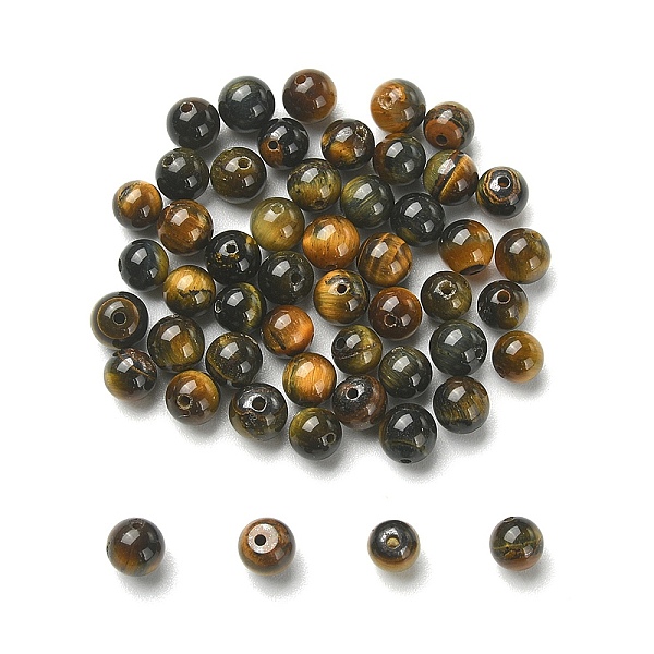 

PandaHall Natural Tiger Eye Beads Strands, Grade A, Round, 4mm, Hole: 1mm Tiger Eye Round
