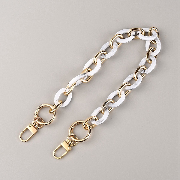 

PandaHall Acrylic Curb Chain Bag Strap, with Alloy Clasps, for Bag Replacement Accessories, White, 42.5cm Acrylic White