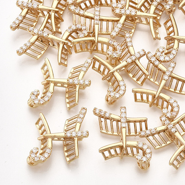 

PandaHall Brass Pendants, with Cubic Zirconia, Ladder, Clear, Real 18K Gold Plated, 16.5x16.5x6mm Brass+Cubic Zirconia Others Clear