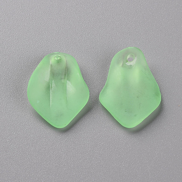 

PandaHall Transparent Frosted Acrylic Pendants, Petaline, Light Green, 24x17x4mm, Hole: 1.8mm Acrylic Petaline