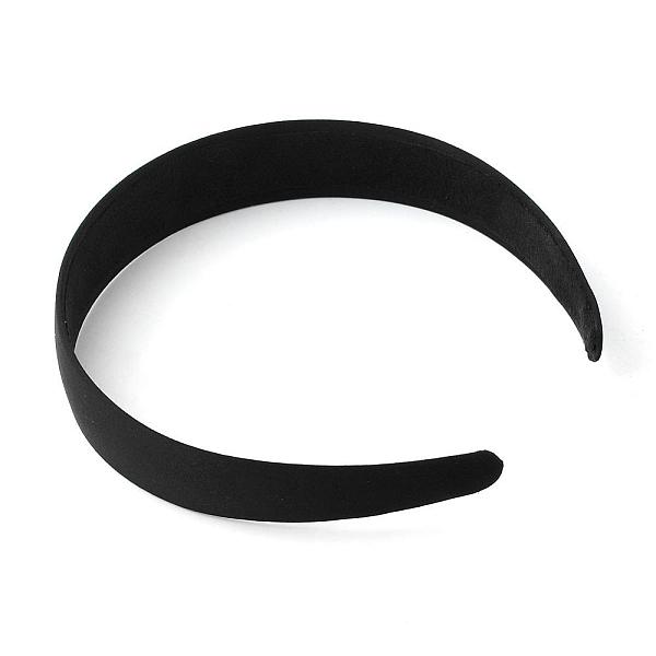 

PandaHall Plastic Hair Bands, with Cloth Covered, Black, 125mm Plastic Black