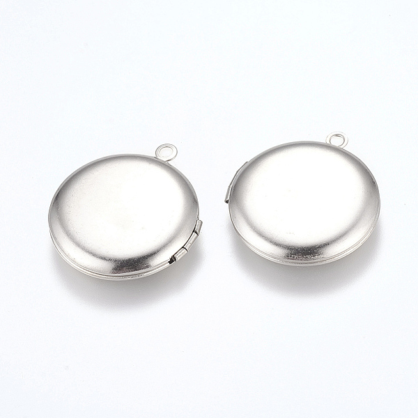 

PandaHall 304 Stainless Steel Locket Pendants, Photo Frame Charms for Necklaces, Flat Round, Stainless Steel Color, 31x27.5x5.5mm, Hole: 2mm...