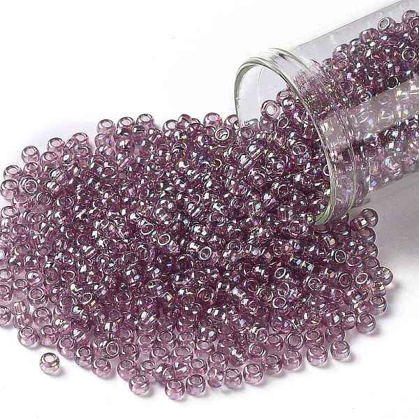 

PandaHall TOHO Round Seed Beads, Japanese Seed Beads, (166) Transparent AB Light Amethyst, 8/0, 3mm, Hole: 1mm, about 10000pcs/pound Glass..., Purple