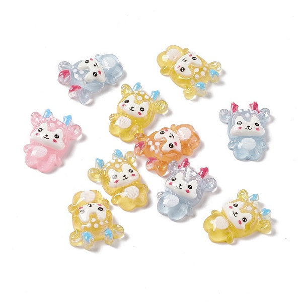 

PandaHall Christmas Reindeer Transparent Resin Cabochons, Mixed Color, 23x18.5x6.8mm Resin Deer Multicolor