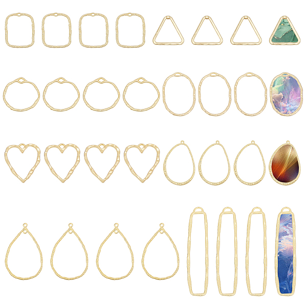 

PandaHall CHGCRAFT 32Pcs 8 Styles Alloy Open Back Bezel Pendants, Geometric Charms, For DIY UV Resin, Epoxy Resin, Pressed Flower Jewelry...