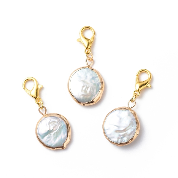 

PandaHall Keshi Pearl Pendant Decorations, Lobster Clasp Charms, Clip-on Charms, for Keychain, Purse, Backpack Ornament, Stitch Marker, Flat...