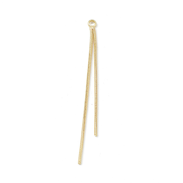 

PandaHall Brass Round Snake Chains Tassel Big Pendants, Golden, 54x3x1mm, Hole: 1.8mm Brass