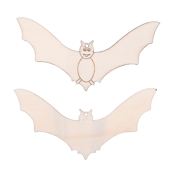

PandaHall Bat Shape Halloween Blank Wooden Cutouts Ornaments, for Halloween Hanging Decoration, Kids Crafts DIY Party Supplies, BurlyWood..., Orange