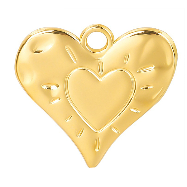 

PandaHall Stainless Steel Heart Pendants, Golden, 24x25x2mm, Hole: 3mm Stainless Steel Heart