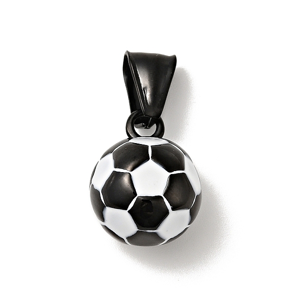 

PandaHall 316 Surgical Stainless Steel Enamel Pendants, with 304 Stainless Steel Snap on Bails, Football, Electrophoresis Black, 18x14x13mm...
