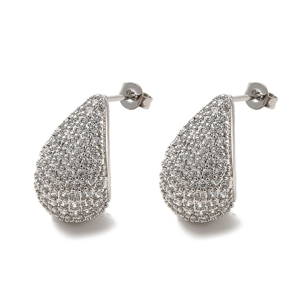 

PandaHall Brass Micro Pave Cubic Zirconia Stud Earrings, Teardrop, Lead Free & Cadmium Free, Long-Lasting Plated, Platinum, 20x13mm Cubic..., Clear