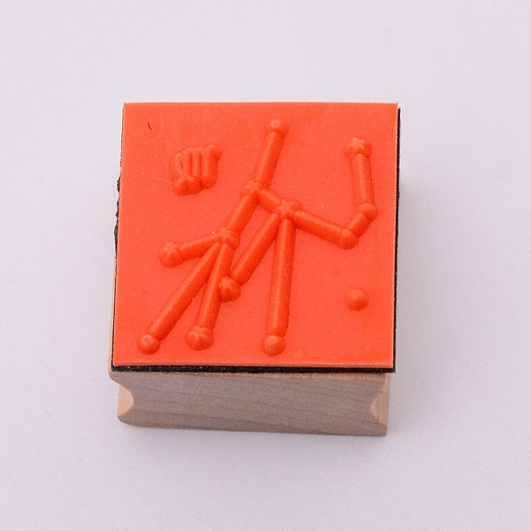 

PandaHall Wooden Stamps, with Rubber, Square with Twelve Constellations, Virgo, 30x30x24mm Wood Virgo