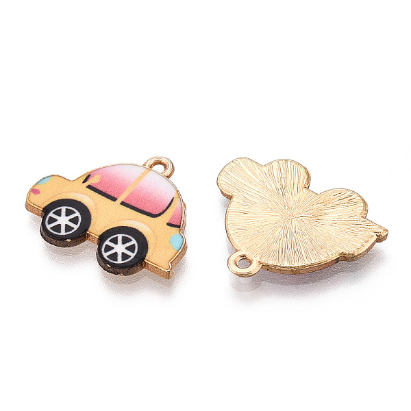 

PandaHall Printed Alloy Pendants, Car Charms, Gold, 18.5x22.5x1.5mm, Hole: 1.5mm Alloy Car Gold
