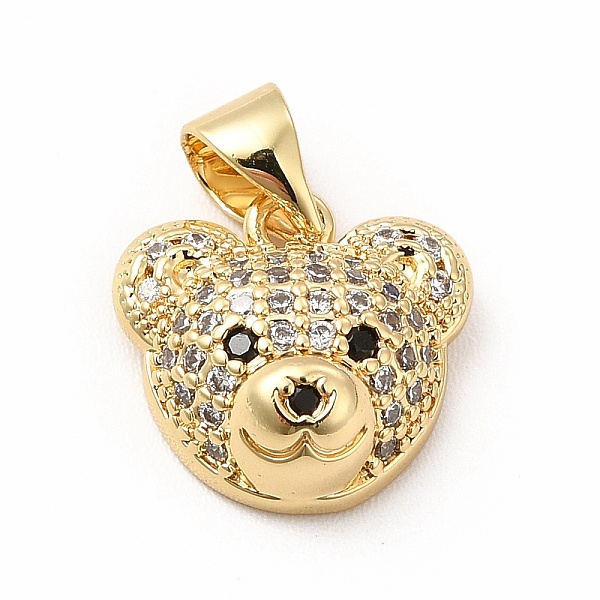 

PandaHall Rack Plating Brass Micro Pave Cubic Zirconia Charms, Cadmium Free & Lead Free, Real 18K Gold Plated, Long-Lasting Plated, Bear..., Clear