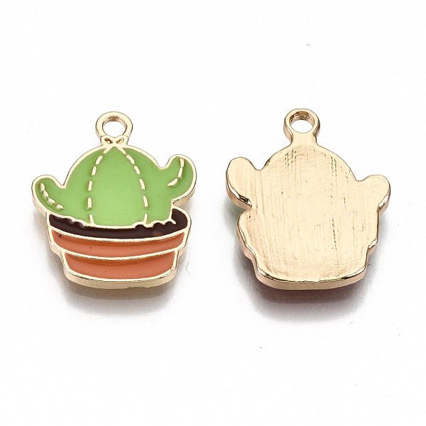 

PandaHall Eco-Friendly Zinc Alloy Pendants, with Enamel, Cadmium Free & Nickel Free & Lead Free, Cactus Shape, Light Gold, Medium Sea Green...