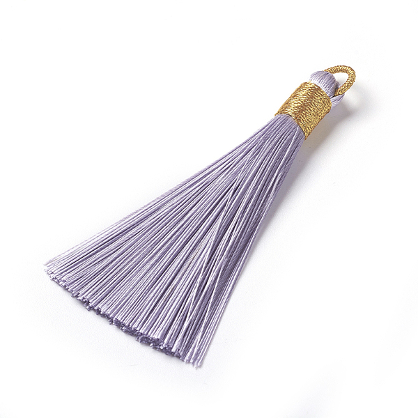 

PandaHall Polyester Tassel Pendants, Thistle, 80~83x7~8mm, Hole: 5~7mm Polyester Purple