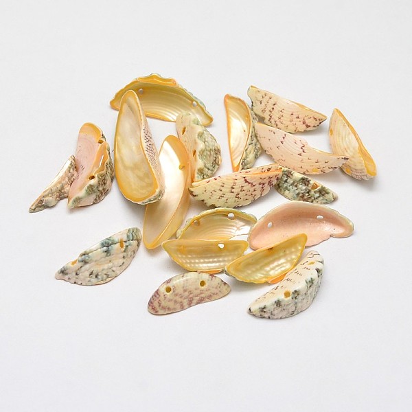 

PandaHall Dyed Natural Shell Half Moon Beads, Light Khaki, 17~26x8~15x5~7mm, Hole: 1mm, about 650pcs/500g Other Sea Shell Moon