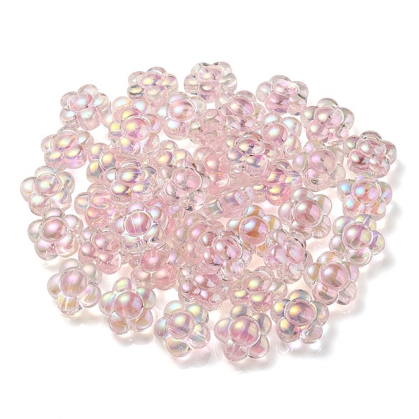 

PandaHall UV Plating Rainbow Iridescent Transparent Acrylic Beads, Two Tone, Flower, Pink, 15.5x16x9mm, Hole: 3mm Acrylic Flower Pink