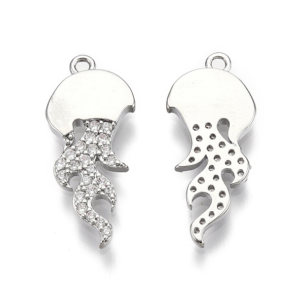 

PandaHall Ion Plating(IP) Brass Micro Pave Clear Cubic Zirconia Pnedants, Nickel Free, Jellyfish Charms, Real Platinum Plated, 22x9.5x1.5mm...