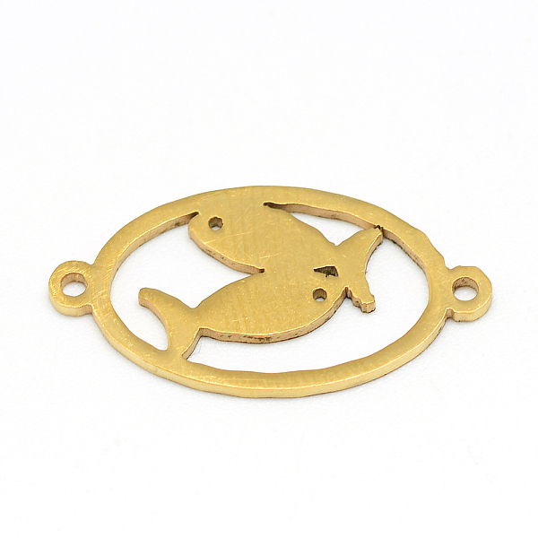 

PandaHall 304 Stainless Steel Links Connectors, Oval with Twelve Constellation/Zodiac Sign, Pisces, 23x12x1mm, Hole: 1.5mm 304 Stainless...