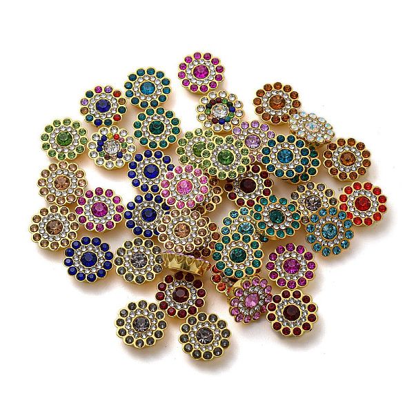 

PandaHall Acrylic Rhinetsone Cabochons, with ABS Plastic, Flat Back, Flower, Mixed Color, 13x13x4.5mm Acrylic Rhinestone Flower Multicolor
