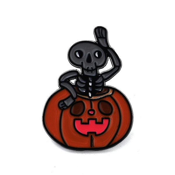 

PandaHall Halloween Theme Black Alloy Brooches, Enamel Pins, Pumpkin, 27.5x20x1.5mm Alloy+Enamel Pumpkin