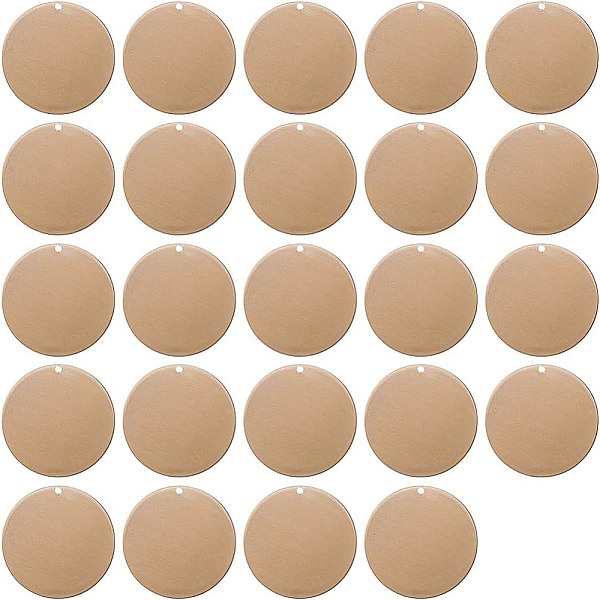 

PandaHall BENECREAT 24 PCS Flat Round Shape Brass Blank Pendants Stamping Blanks for Bracelet Earring Pendant Charms Dog Tags - 30mm in...