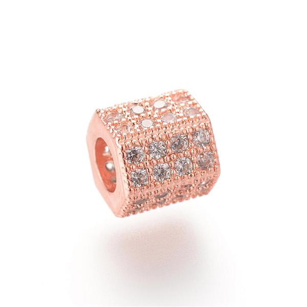 

PandaHall Brass Micro Pave Cubic Zirconia European Beads, Large Hole Beads, Hexagon, Rose Gold, 7x8x7mm, Hole: 4mm Brass+Cubic Zirconia...