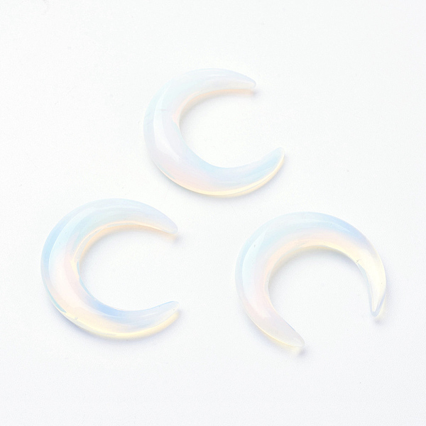 

PandaHall Opalite Beads, No Hole, Moon, 30x27~28x5~6mm Opalite Moon