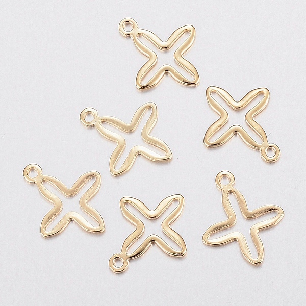 

PandaHall 201 Stainless Steel Tiny Cross Charms, Real 18k Gold Plated, 13.5x11x0.7mm, Hole: 1mm 201 Stainless Steel Cross