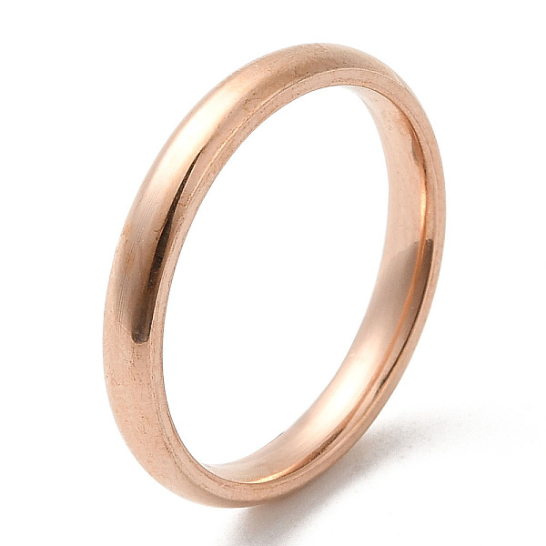 

PandaHall Ion Plating(IP) 304 Stainless Steel Flat Plain Band Rings, Rose Gold, Size 8, Inner Diameter: 18mm, 3mm 304 Stainless Steel