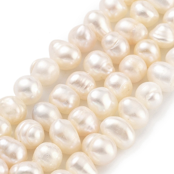 

PandaHall Natural Cultured Freshwater Pearl Beads Strands, Potato, Navajo White, 6~7mm, Hole: 0.6mm, about 29pcs/strand, 6.69 inch(17cm)...