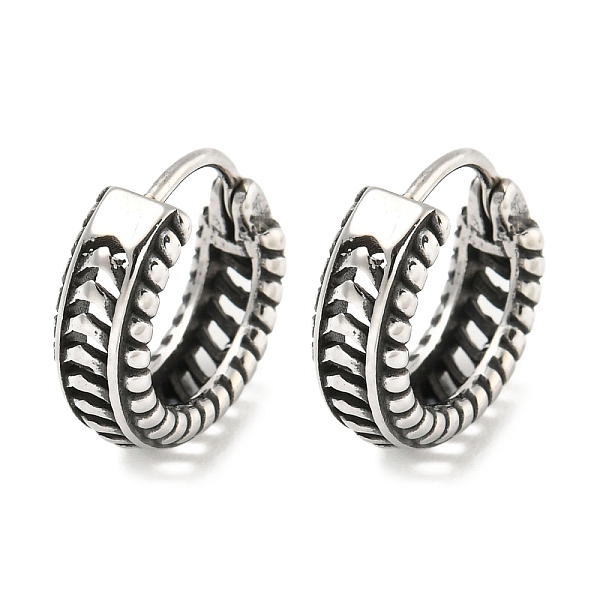 

PandaHall 316 Surgical Stainless Steel Hoop Earrings, Ring, Antique Silver, 14x5mm 316 Surgical Stainless Steel Ring