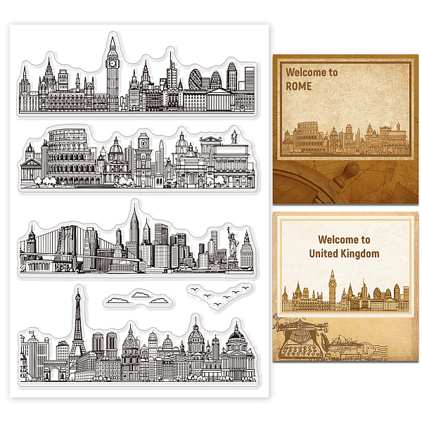 

PandaHall Custom PVC Plastic Clear Stamps, for DIY Scrapbooking, Photo Album Decorative, Cards Making, Building, 160x110x3mm Plastic...