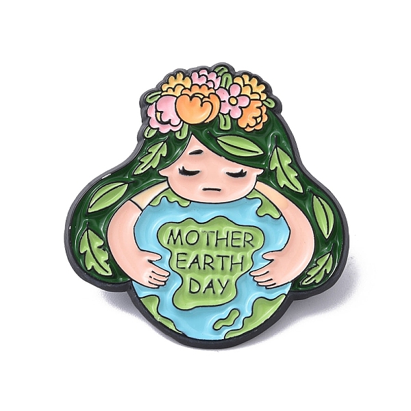 

PandaHall Black Alloy Brooches, Enamel Pins, Environmental Protection Theme, Human, 33.5x32.5x1.4mm Alloy+Enamel Human