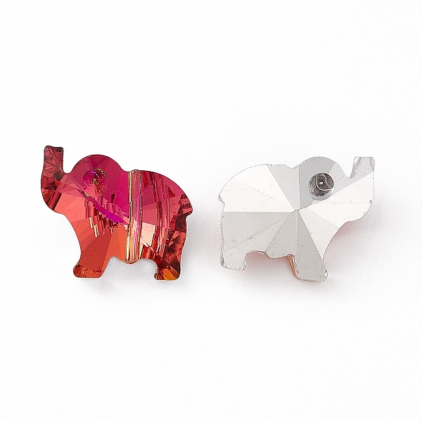 

PandaHall Transparent Glass Beads, Back Plated, Elephant, Red, 13x15x8.5mm, Hole: 1.2mm Glass Elephant Red