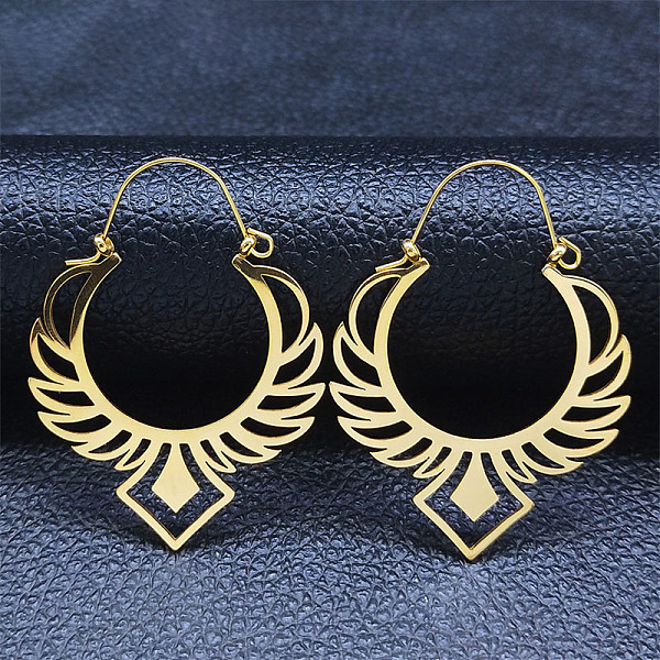 

PandaHall 304 Stainless Steel Hollow Teardrop Hoop Earrings, Bohemia Theme Earrings, Golden, 49x35x1mm 304 Stainless Steel Teardrop